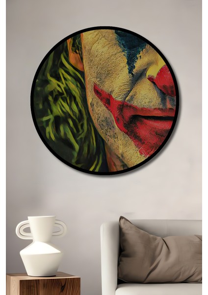 Çerçeve Görünümlü Joker Ahşap Mdf Dekoratif Ev/işyeri Duvar Tablo Yuvarlak Ev/işyeri Duvar Tablo