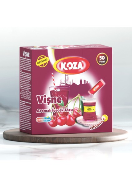 Koza Tek Içimlik Vişne Aromalı Toz Içecek 50'li
