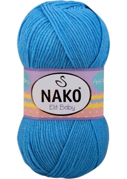 1 Adet Elite Baby El Örgü Ipi Tüylenmeyen Bebek Yünü Alaska Mavisi 10119