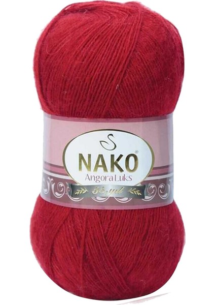 1 Adet Angora Lüks El Örgü Ipi Koyu Kırmızı 1175