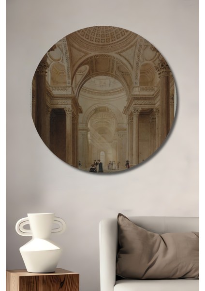 Pantheon Mimari Harikası Dekoratif Ahşap Mdf Ev/işyeri Duvar Tablo Yuvarlak Ev/işyeri Duvar Tablo
