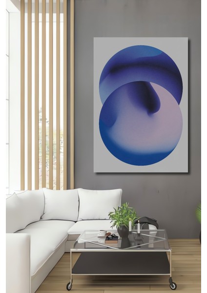 Mavi Tonlarda Soyut Sanat Dekoratif Ahşap Mdf Işyeri Duvar Tablo Dikdörtgen Işyeri Duvar Tablo