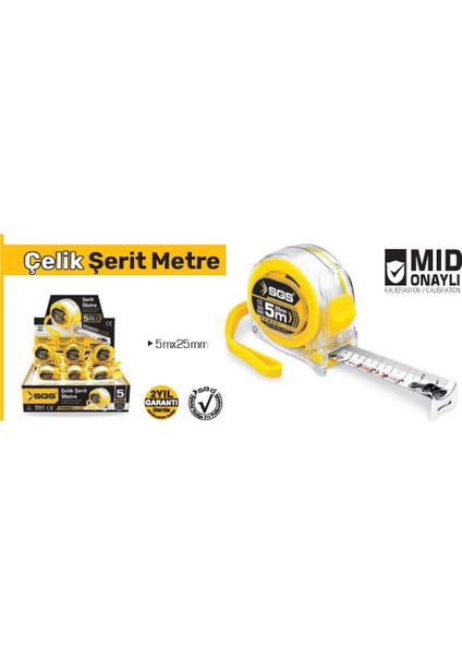 Şerit Metre 5*25 Şeffaf fiyatları