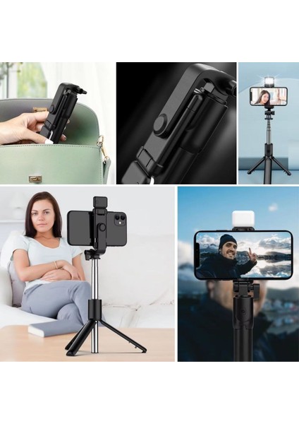 ® Kendiliğinden LED Işıklı Kumandalı Uzayabilen Selfie Çubuğu,masa Üstü Tripod fiyatları