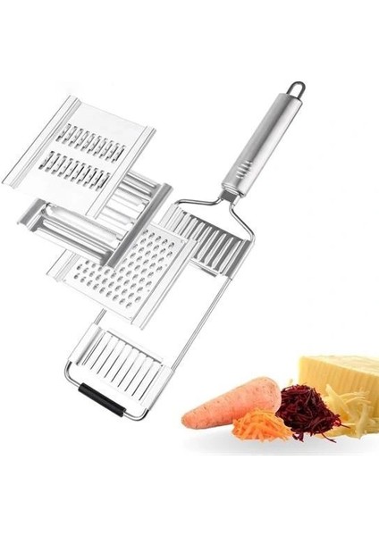 Buffer® Ayarlanabilir 3 Farklı Başlıklı Tutmalı Sebze Dilimleyici Peynir Rendeleyici Aparat