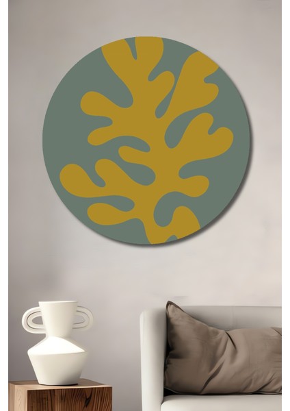 Henri Matisse Ilhamlı Abstrakt Ahşap Mdf Dekoratif Tablo Yuvarlak Tablo