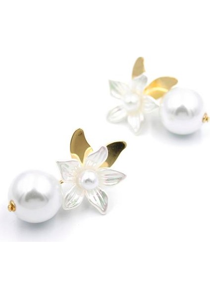 Incili Küpe - Beyaz