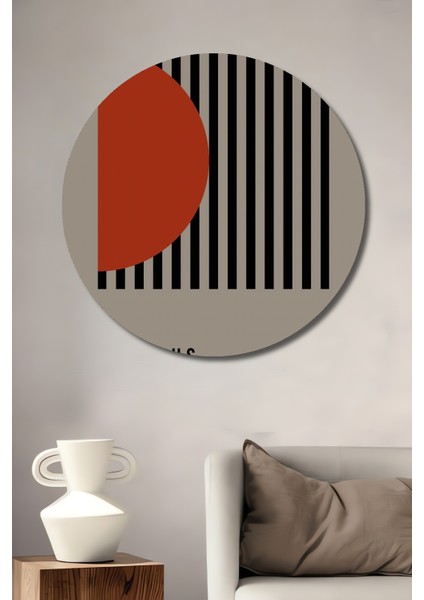 Bauhaus Tarzı Dekoratif Ahşap Mdf Ev/işyeri Duvar Tablo Yuvarlak Ev/işyeri Duvar Tablo