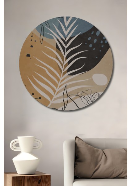 Doğadan Ilham Alan Soyut Ahşap Mdf Dekoratif Ev/işyeri Duvar Tablo Yuvarlak Ev/işyeri Duvar Tablo