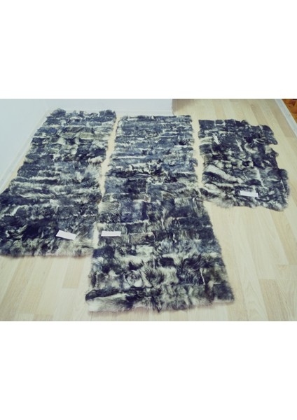 Gerçek Koyun Postundan Toskana Uzun Tüylü, Kalın Tok Duran Rengarenk Halı Seccade