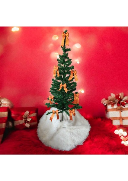 17 Adet Turuncu Yılbaşı Çam Ağaçı Fiyonk Kurdele Yeni Yıl Noel Parti Dekorasyon Süsleri 7x7,5cm indirimleri