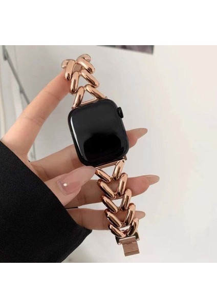 Apple Watch 38-40-41MM Metal Başak Desen Şık Paslanmaz Çelik Kordon - Tüm Seri Uyumlu (Seri 1-9 / Se / Ultra) fiyatları