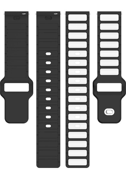 Samsung Galaxy Watch3 45MM/GALAXY Watch 46MM/GEAR S3 Classic Evrensel 22MM Çift Renkli Saat Kayışı Için Silikon Kayış - Beyaz+Gri (Yurt Dışından) fiyatları