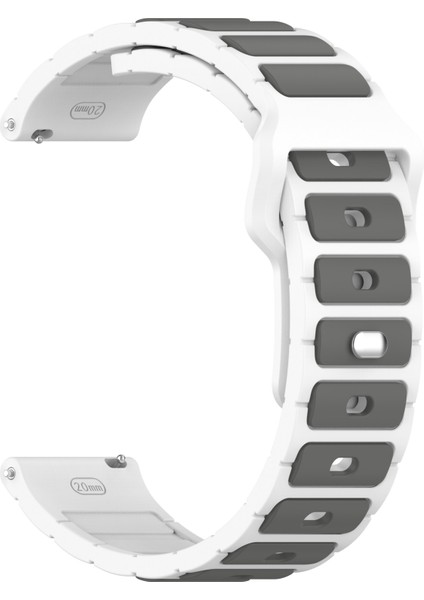 Samsung Galaxy Watch3 45MM/GALAXY Watch 46MM/GEAR S3 Classic Evrensel 22MM Çift Renkli Saat Kayışı Için Silikon Kayış - Beyaz+Gri (Yurt Dışından) fırsatları
