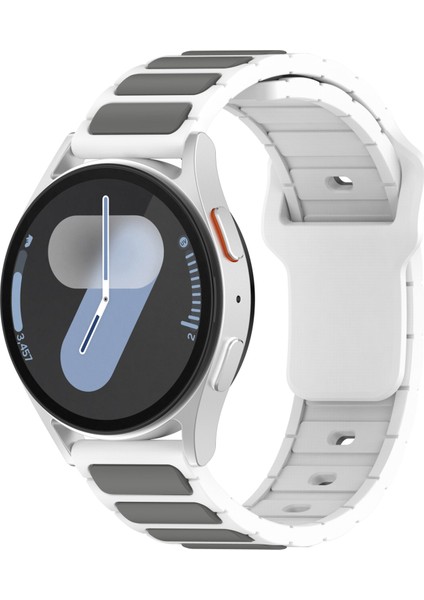 Samsung Galaxy Watch3 45MM/GALAXY Watch 46MM/GEAR S3 Classic Evrensel 22MM Çift Renkli Saat Kayışı Için Silikon Kayış - Beyaz+Gri (Yurt Dışından) indirimleri