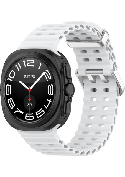 Samsung Galaxy Watch Ultra 47MM Silikon Saat Kayışı Çift Pinli Tokalı Spor Bant-Beyaz (Yurt Dışından) indirimleri