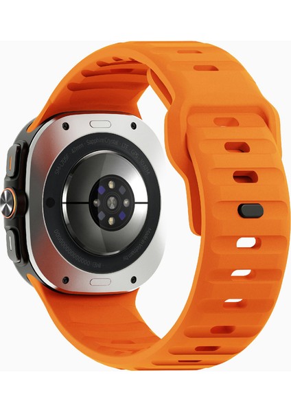 Samsung Galaxy Watch Ultra 47MM Silikon Saat Kayışı Nefes Alabilir Spor Saat Kayışı - Turuncu (Yurt Dışından)
