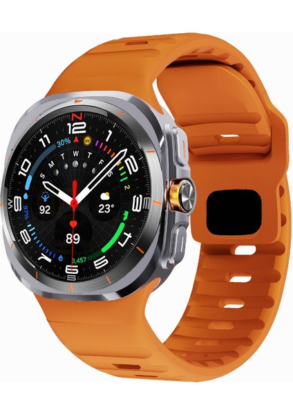 Samsung Galaxy Watch Ultra 47MM Silikon Saat Kayışı Nefes Alabilir Spor Saat Kayışı - Turuncu (Yurt Dışından) fiyatları