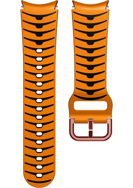 Samsung Galaxy Watch7 44MM 40MM/WATCH Fe 40MM/WATCH6 44MM 40MM Çift Renkli Saat Kayışı - Turuncu + Siyah Için Silikon Kayış (Yurt Dışından) fırsatları