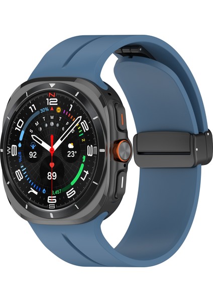 Samsung Galaxy Watch Ultra 47MM Silikon Saat Kayışı Manyetik Katlanır Tokalı Bilek Kayışı - Mavi (Yurt Dışından) modelleri