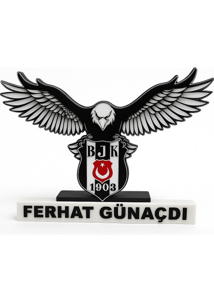 Beşiktaş Taraftar Hediyesi – Kartal Figürlü Kişiye Özel Masa Isimliği
