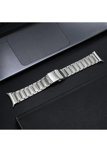 Samsung Galaxy Watch Ultra 47MM Güvenlik Tokalı Titanyum Alaşımlı Kayış Yedek Saat Kayışı - Gümüş (Yurt Dışından)
