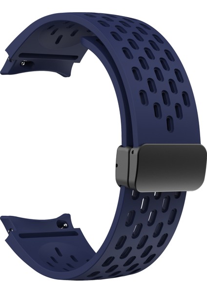 Samsung Galaxy Watch7/watch6/watch 5 Için Silikon Kayış 44MM 40MM Siyah Manyetik Tokalı Bileklik Kayışı - Gece Mavisi (Yurt Dışından) fiyatları