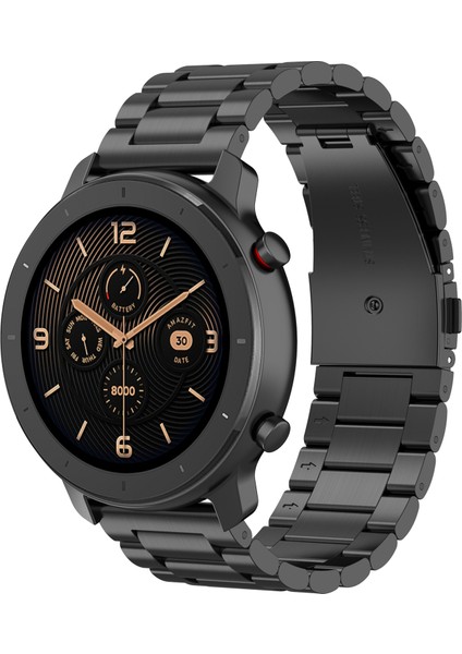 Huawei Watch Gt Active/watch 2 Pro/samsung Gear S3/huami Gtr 47 mm Için 22 mm Paslanmaz Çelik Saat Kayışı, Akıllı Saat Yedek Bilek Kayışı - Siyah (Yurt Dışından) fiyatları