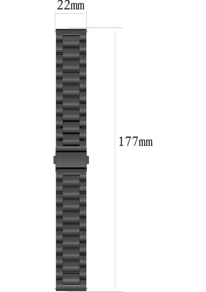 Huawei Watch Gt Active/watch 2 Pro/samsung Gear S3/huami Gtr 47 mm Için 22 mm Paslanmaz Çelik Saat Kayışı, Akıllı Saat Yedek Bilek Kayışı - Siyah (Yurt Dışından) indirimleri