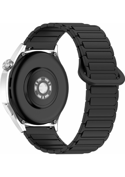 Huawei Watch Gt 5 Pro 46MM/GT 5 46MM/WATCH 4/samsung Galaxy Watch3 45MM Silikon Bant 22MM Manyetik Saat Kayışı-Siyah (Yurt Dışından)