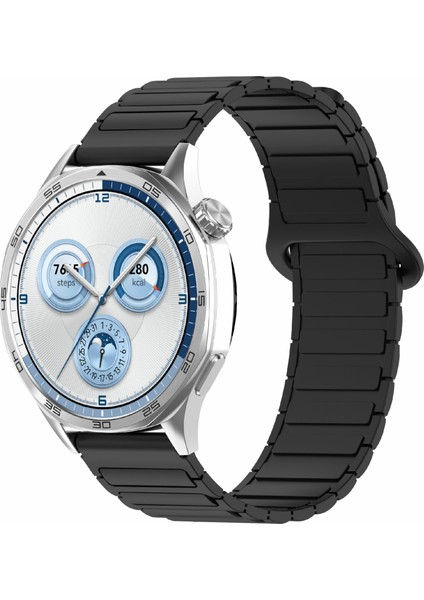 Huawei Watch Gt 5 Pro 46MM/GT 5 46MM/WATCH 4/samsung Galaxy Watch3 45MM Silikon Bant 22MM Manyetik Saat Kayışı-Siyah (Yurt Dışından) modelleri