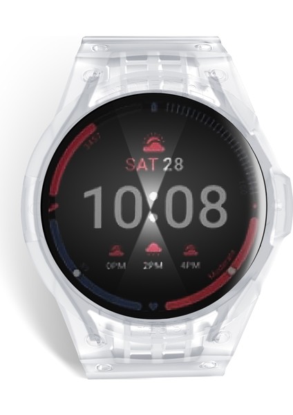 Samsung Galaxy Watch7/6/5/4 40MM Tpu Saat Kayışı + Kılıf Kapağı Entegre Tasarım - Şeffaf (Yurt Dışından) modelleri