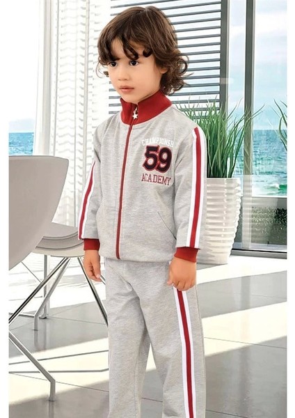 Erkek Çocuk Yakalı Fermuarlı Eşofman Takımı 5036 Hmd