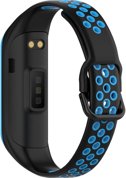Samsung Galaxy Fit 2 SM-R220 Için Iki Renkli Yumuşak Silikon Saat Kayışı, Yedek Saat Kayışı - Siyah/mavi (Yurt Dışından) fiyatları