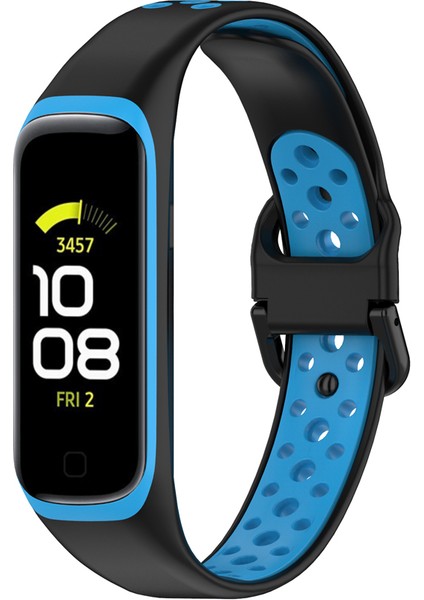 Samsung Galaxy Fit 2 SM-R220 Için Iki Renkli Yumuşak Silikon Saat Kayışı, Yedek Saat Kayışı - Siyah/mavi (Yurt Dışından) fırsatları