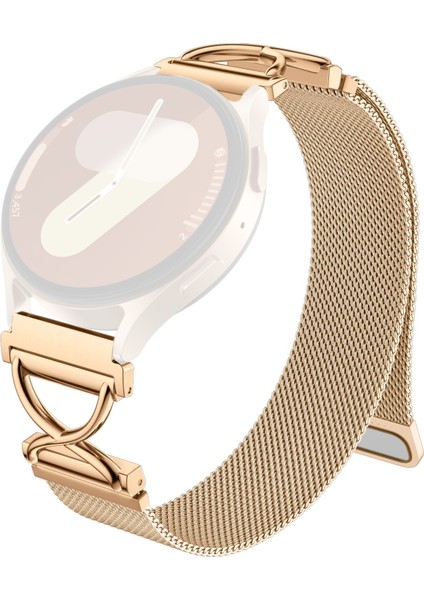 Samsung Gear Sport/gear S2 Classic Milanese Bantlı Elektroliz Kaplama Paslanmaz Çelik Manyetik Saat Kayışı ve x Şeklinde Bağlantı Parçası - Gül Altın (Yurt Dışından)