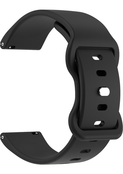Evrensel 18 mm Düz Renkli Silikon Kayış Şeklinde Tokalı Akıllı Saat Bandı - Siyah (Yurt Dışından) fiyatları