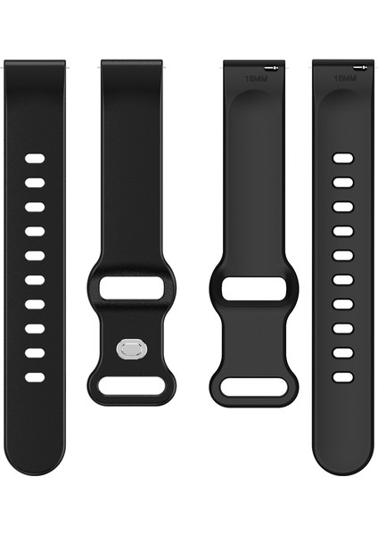Evrensel 18 mm Düz Renkli Silikon Kayış Şeklinde Tokalı Akıllı Saat Bandı - Siyah (Yurt Dışından) indirimleri