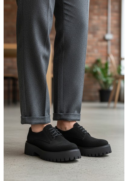 Siyah Süet Kadın Günlük Ayakkabı 572451 Z