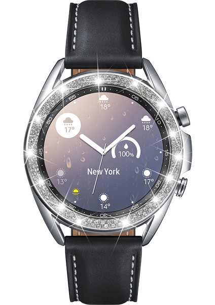 Samsung Galaxy Watch3 45MM - Gümüş Için Parlak Yapay Elmas Dekorlu Çizilmez Saat Çerçeve Halkası (Yurt Dışından) fırsatları