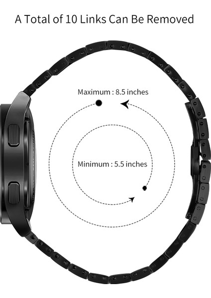 Samsung Gear Sport/gear S2 Classic Için Üst Düzey Paslanmaz Çelik Saat Kayışı Yedek Bandı - Siyah (Yurt Dışından) fiyatları