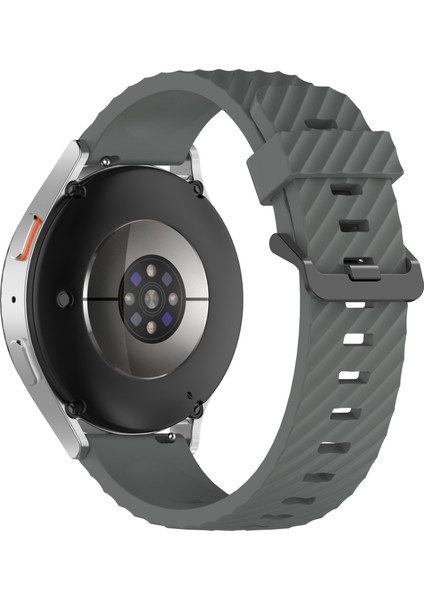 Samsung Galaxy Watch7 40MM/44MM Saat Kayışı 20MM Silikon Saat Bandı - Koyu Gri (Yurt Dışından)