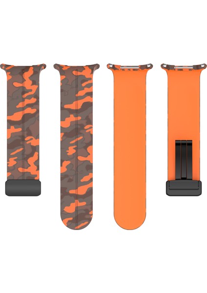 Samsung Galaxy Watch Ultra 47MM Saat Kayışı Kamuflaj Desenli Silikon Kayış ve Manyetik Toka - Ordu Yeşili (Yurt Dışından) fiyatları