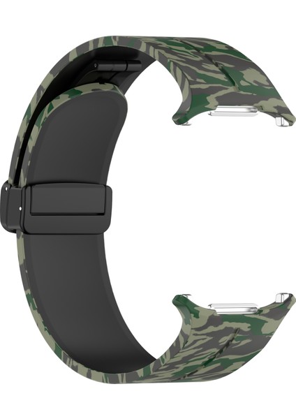 Samsung Galaxy Watch Ultra 47MM Saat Kayışı Kamuflaj Desenli Silikon Kayış ve Manyetik Toka - Ordu Yeşili (Yurt Dışından) fırsatları