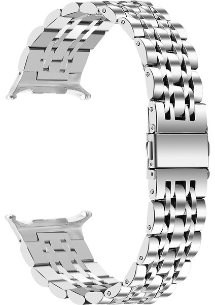 Samsung Galaxy Watch Ultra 47MM Metal Bantlı Paslanmaz Çelik 7 Boncuklu Saat Kayışı Yedek Parçası - Gümüş (Yurt Dışından)