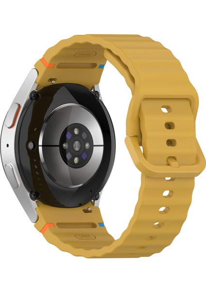 Samsung Galaxy Watch Fe/watch7 40MM 44MM Silikon Dalga Dokulu Saat Kayışı Yedek Kayışları - Sarı (Yurt Dışından)