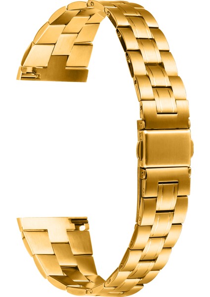 Samsung Galaxy Watch 46MM Saat Kayışı Katlanır Tokalı Paslanmaz Çelik Kayış-Altın (Yurt Dışından)