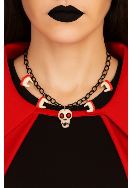 Halloween Cadılar Ba Korkunç Kolye Kurukafa diş50c