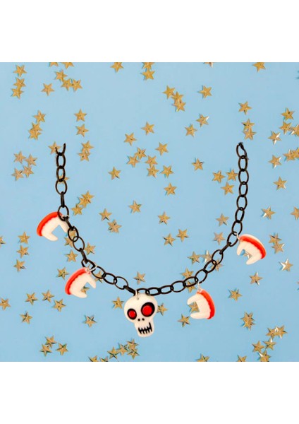 Halloween Cadılar Ba Korkunç Kolye Kurukafa diş50c fırsatları