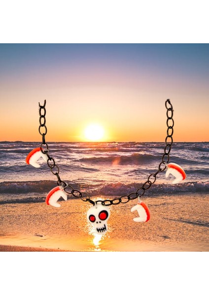 Halloween Cadılar Ba Korkunç Kolye Kurukafa diş50c